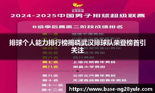 排球个人能力排行榜揭晓武汉排球队荣登榜首引关注